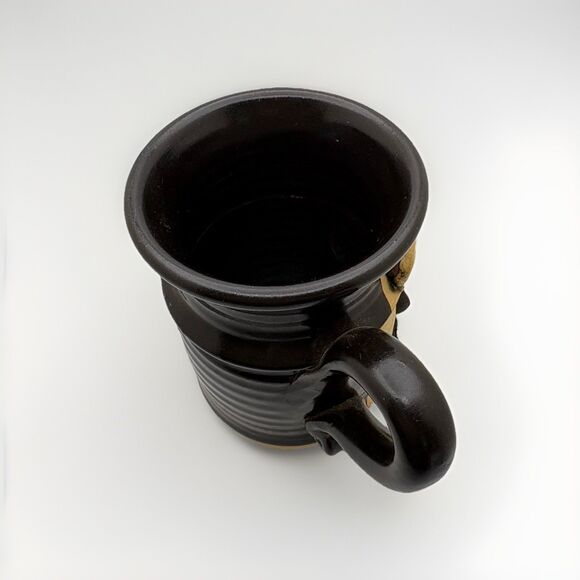 Bradford Art Pottery Studio Retired Face Artist Signed Coffee Mug Mustache - Picture 3 of 4